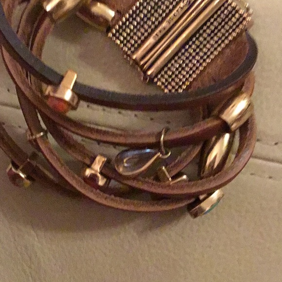 Studio Barse Jewelry - ❤️Leather bracelet in brown with gems fit 6 3/4- 7